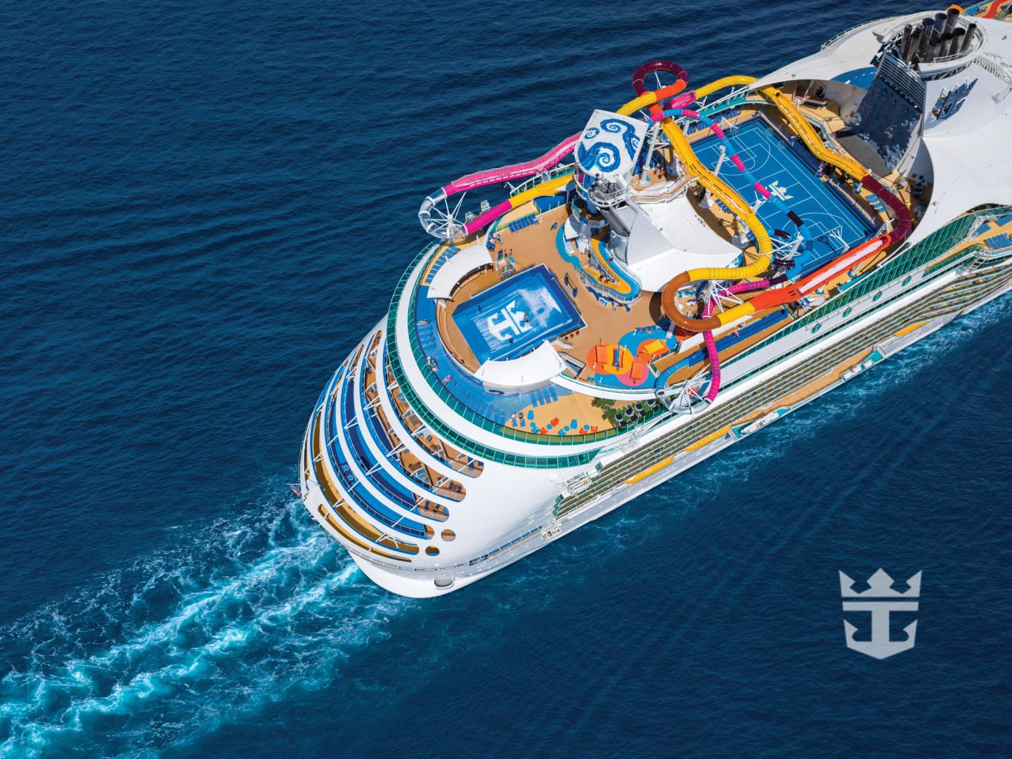 Aerial view of the pool deck on Navigator of the Seas